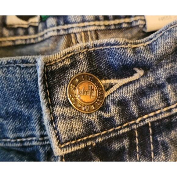 Vintage Levis SilverTab Jeans Mens 31x32 Blue Medium Wash Light Distress - Picture 3 of 16